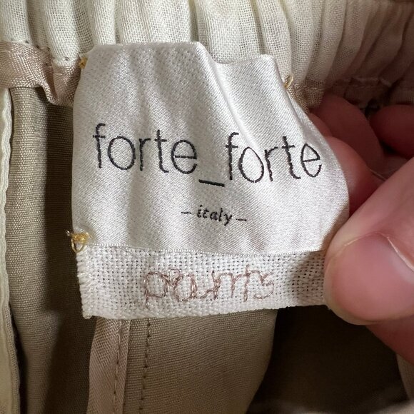 Forte Forte Sand-Washed Drawstring Khaki Trousers Euro Old Money Luxury Pants - Picture 6 of 12